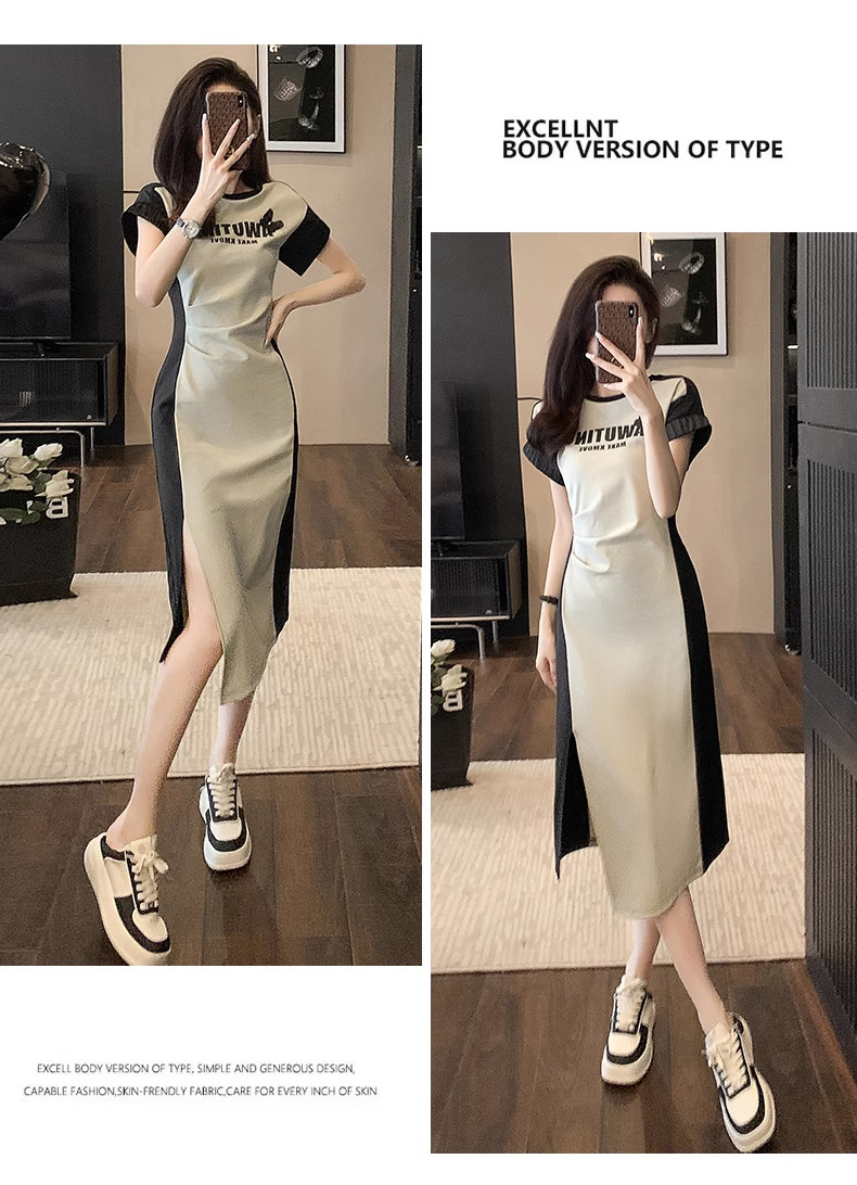 ĐẦM THUN PHỐI MÀU PK BƯỚM THÊU D48